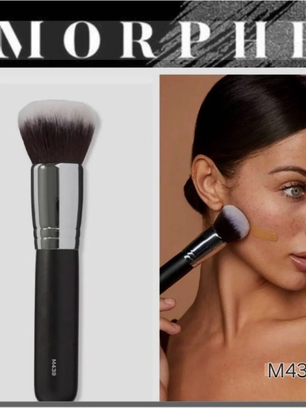 Morphe Dual-Tone Kabuki Foundation Brush - Black and White